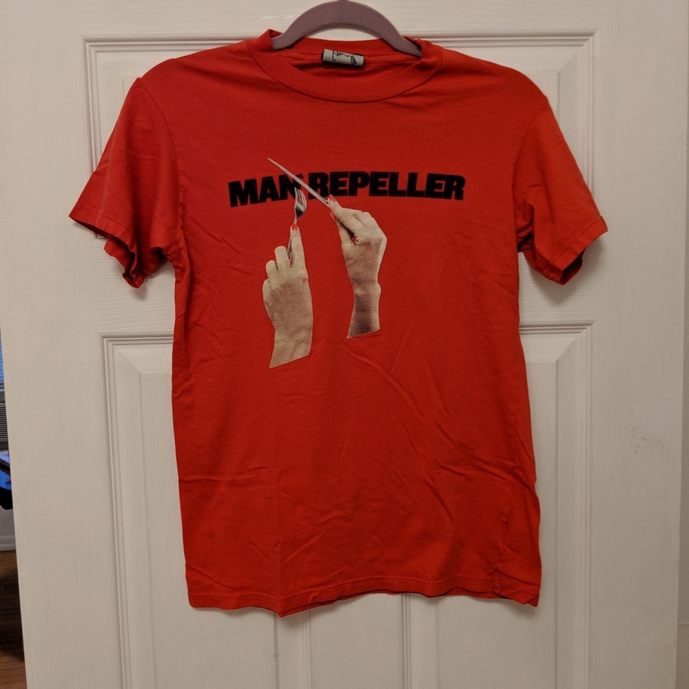 Man Repeller red Monogram tee